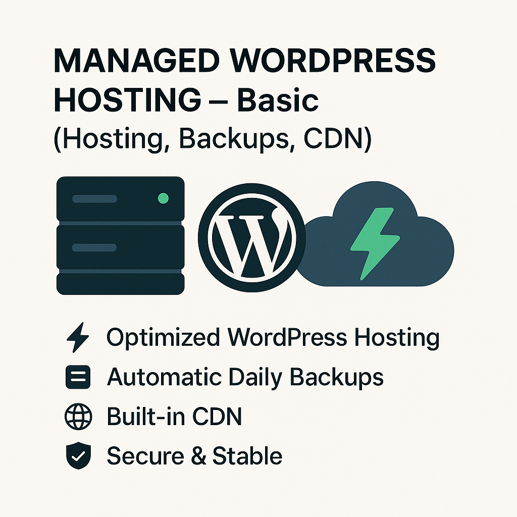 Managed WordPress Hosting – Basic (Hosting, Backups, CDN)